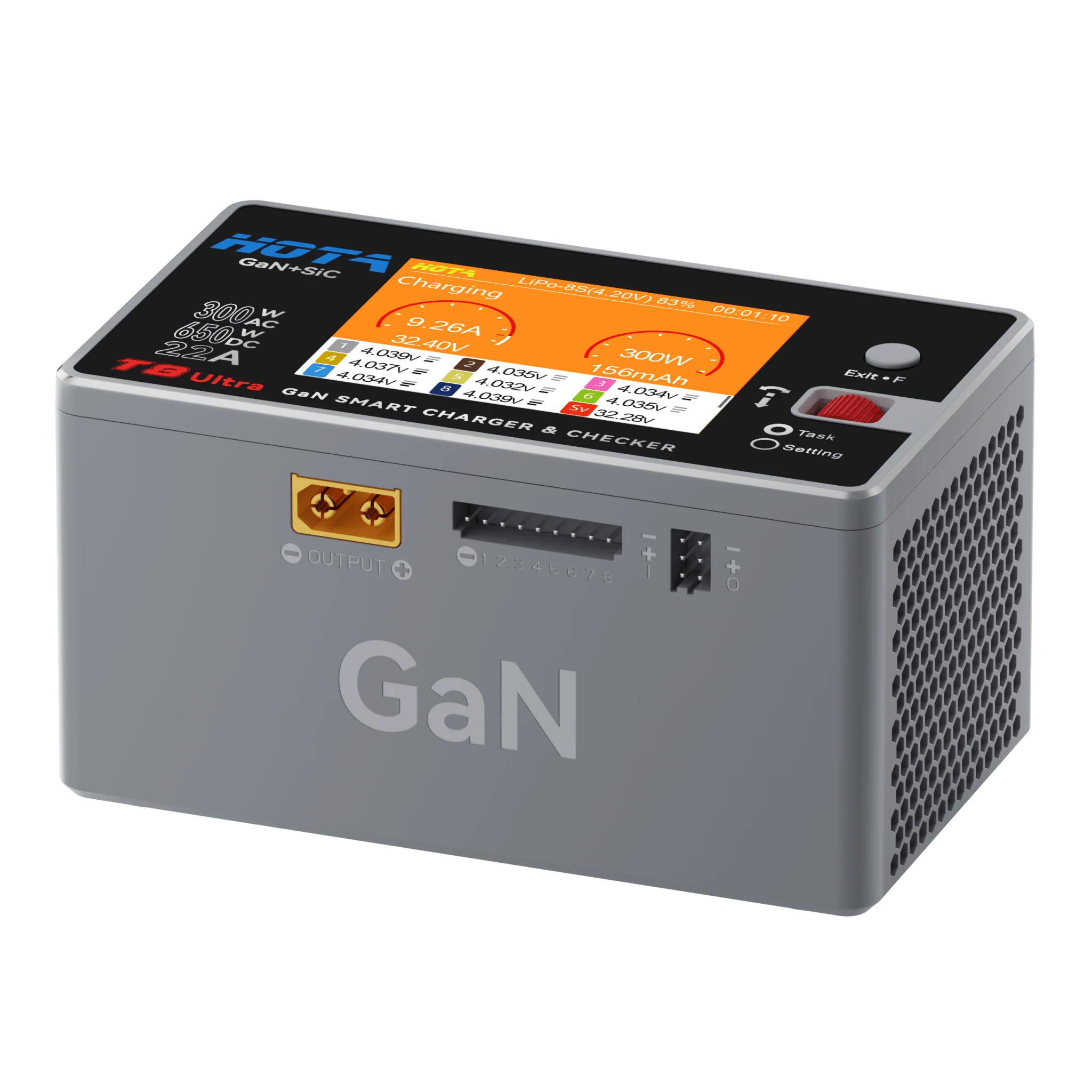 HOTA T8 Ultra GaN Smart Charger, 650W AC/DC for 1-8S LiPo Li-ion Battery Charger - Image 2