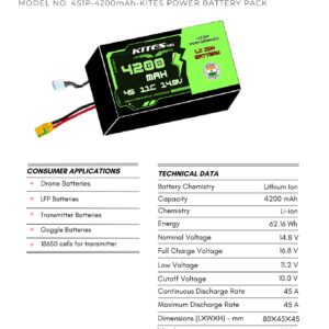 Li-Ion battery pack 4S1P, 4200 mAh( P42A)- Molicel - Image 3